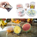 6pcs/set Kitchen Gadget Sets Silicone Lids Durable Reusable Food Save Cover Fits All Sizes Shapes Kitchen Accessories