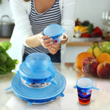 6pcs/set Kitchen Gadget Sets Silicone Lids Durable Reusable Food Save Cover Fits All Sizes Shapes Kitchen Accessories