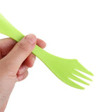 Camping Fork Spoon Multi-function 3 In 1 Utensils Plastic Spoon Fork Cutter.