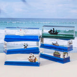 Floating Sunny Ship in Fluid Liquid