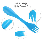 Camping Fork Spoon Multi-function 3 In 1 Utensils Plastic Spoon Fork Cutter.