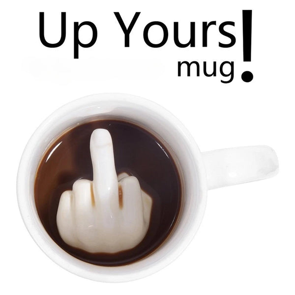 White Middle Finger Mug