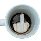 White Middle Finger Mug